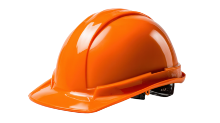 Orange Safety Helmet: A vibrant orange safety helmet, symbolizing protection and safety in the workplace.