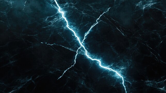Electric blue lightning strike across dark marble texture