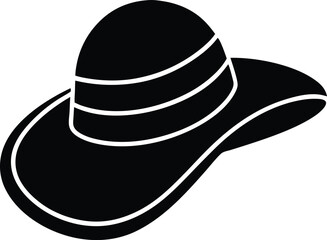 Stylish ladies cap silhouette vector illustration.