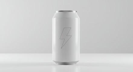 Clean White Energy Drink Can Mockup Perfect for Branding Designs