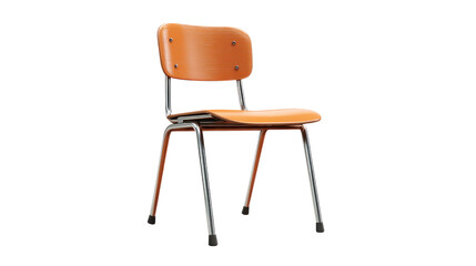 Orange Chair: A stylish orange chair with a minimalist design, offering comfort and elegance for any modern space.