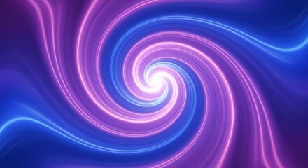 Abstract Swirling Purple and Blue Neon Light Vortex Background Design