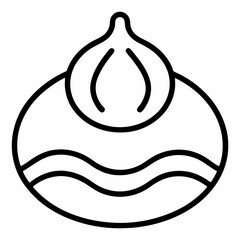Konjac outline icon on white background