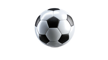 Fototapeta premium Soccer ball: An isolated shot of a traditional black and white soccer ball, symbolising the spirit of the beautiful game and the excitement of competition.