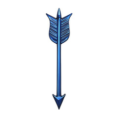Bold Arrow with a Dynamic Sculpted Shape in Rich Sa Isolated on Transparent Background