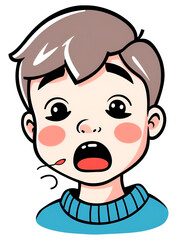 Obraz premium Cough of throat vector icon.Cartoon vector icon isolated on white background cough of throat .