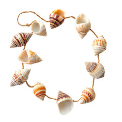Chic Shell Anklet with Elegantly Arranged Natural Shells Isolated on Transparent Background