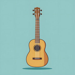 Obraz premium Professional ukulele guitar flat vector illustration for music websites and designs