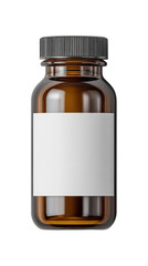 Pharmaceutical Bottle: A meticulously captured image of an amber glass bottle, its sleek form and the label space promising the potential of medicinal advancement or skincare innovation.