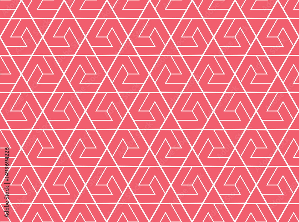 Poster the geometric pattern with lines. seamless vector background. white and pink texture. graphic modern
