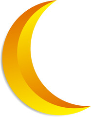 Golden Crescent Moon Icon Islamic Symbol EPS