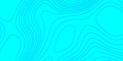 Modern abstract glowing wave topographic contour lines map seamless pattern for texture background, blue and cyan wave paper curved reliefs abstract minimal line strokes terrain grid background.