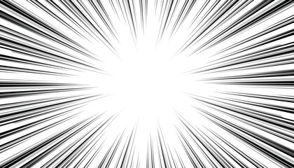 Fototapeta premium black and white background manga comic with radial halftone