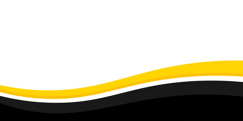 Abstract black and yellow wavy business background. Vector illustration