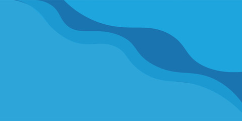 Blue abstract background in paper cut style. Water wavy paper layers for World Oceans Day June 8.vector illustration
