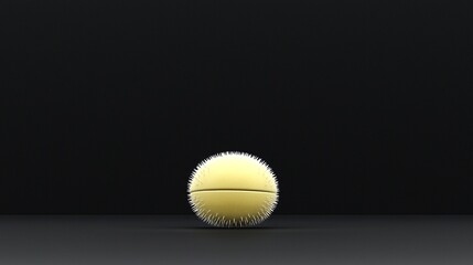 Yellow spiky sphere with dark background.
