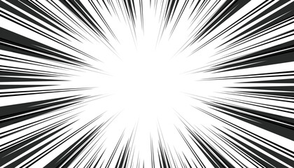 Fototapeta premium Manga comic background with halftone texture. black and white vector illustration