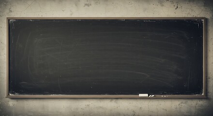 Dusty classroom chalkboard with wood frame