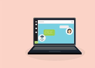 Customer support..Chatbot ai and customer service concept.Chat bot virtual assistant via messaging. Helping
