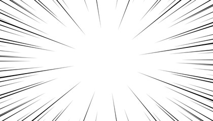 Naklejka premium Abstract comic book explosion radial lines on white background. Comic book action lines. Speed ​​lines Manga frame. Vector illustration