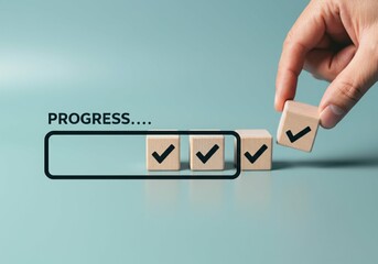 Final Checkmark on Progress Bar – Task Completion & Productivity Tracking Concept.
