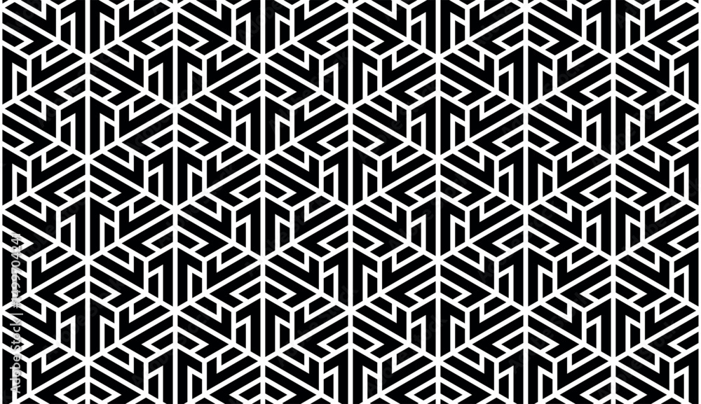 Poster abstract geometric pattern. a seamless vector background. white and black ornament. graphic modern p