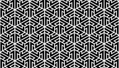 Abstract geometric pattern. A seamless vector background. White and black ornament. Graphic modern pattern. Simple lattice graphic design.