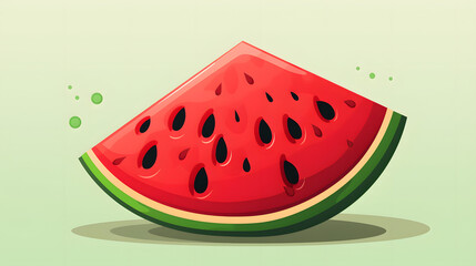 Vibrant Watermelon Slice Illustration for Organic Fruit Nutrition Design