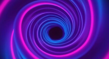 Abstract Purple and Pink Neon Swirling Vortex Tunnel Background
