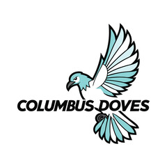 Flying Eagle Mascot Logo with Sports Team Text – Vector Emblem Design .
