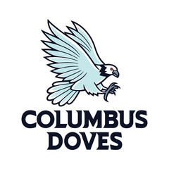 Flying Eagle Mascot Logo with Sports Team Text – Vector Emblem Design .