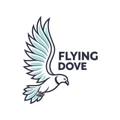 Flying Eagle Mascot Logo with Sports Team Text – Vector Emblem Design .