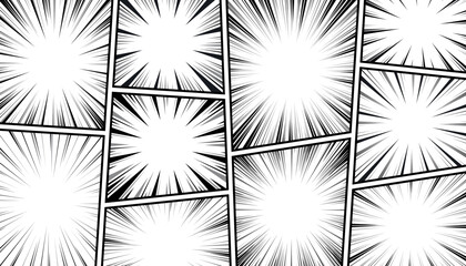 comic book with graphic conversation elements. Manga comic book illustration set