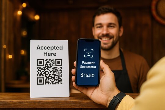  QR Code Payment Confirmed at Street Food Stall