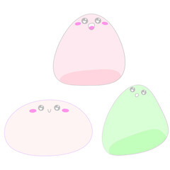 Cute Mochi with Face Illustration