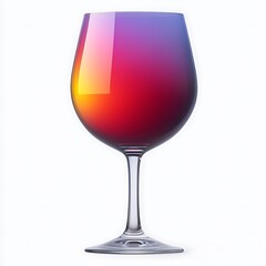 Vibrant wine glass filled with colorful liquid