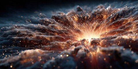 Vibrant Burst of Light Symbolizing Higgs Field Activation