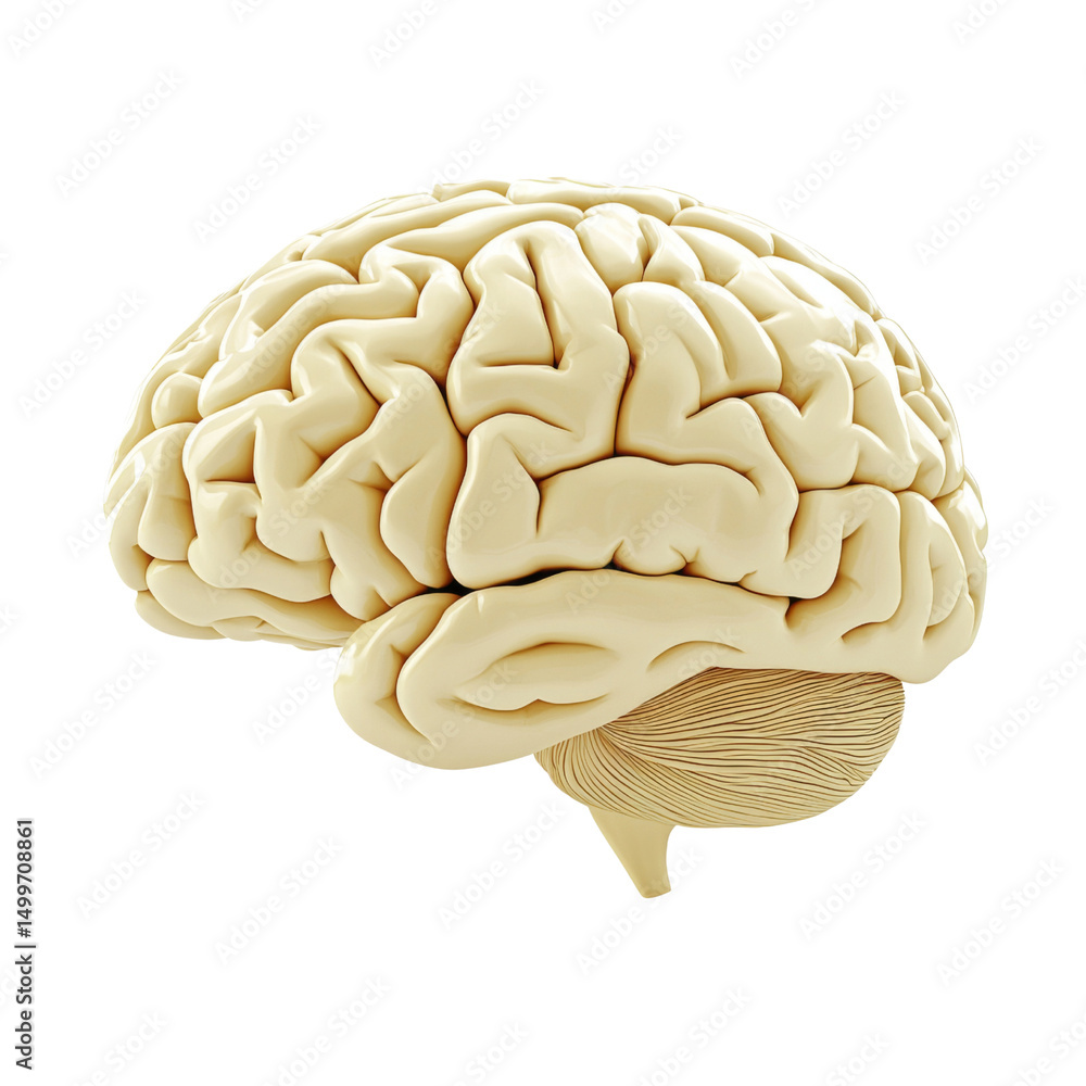 Poster anatomical model of human brain showcasing intricate details and structure. this representation high