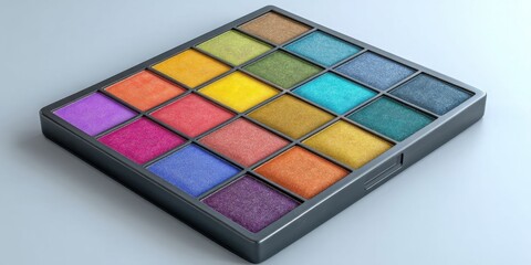 Vibrant Eyeshadow Palette with Sixteen Colorful Shades for Creative Makeup Looks