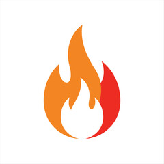 Fire flame vector illustration. High quality fire emoticon isolated on white background