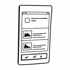 Online shoe shopping app interface design element isolated on white