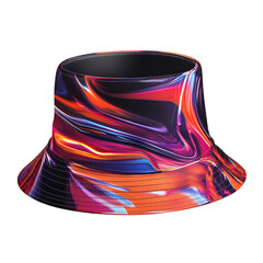 Bold Bucket Hat with a Striking Digital Inspired Gr Isolated on Transparent Background