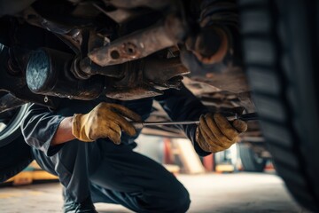 The Detailed Work of Korean Mechanics on a Car Engine in the Automotive Industry with Care and Passion