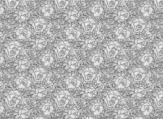 Bold Abstract Floral Pattern with Geometric Shapes and Colorful Botanical Background Design