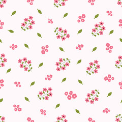 Seamless floral pattern. Idea for fabric, tablecloth pattern, wrapping paper, gift paper. Print ditsy. Motives are scattered randomly. Flower pattern background. cute pattern.