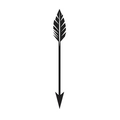 Minimal Arrow with a Defined Silhouette and a Ti Isolated on Transparent Background