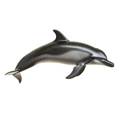 sleek, stylized dolphin swimming gracefully through water, showcasing its smooth, shiny surface and streamlined form. This captures essence of marine life and elegance