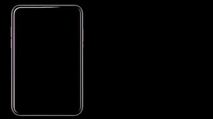 Smartphone Mockup with Black Background.