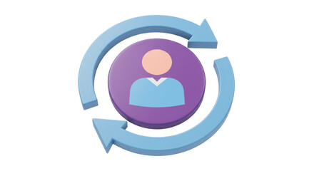 Isolated Person with Rotating Arrows