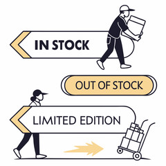 In stock out of stock limited edition product availability illustration